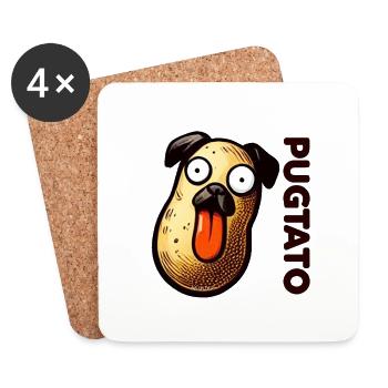 Pugtato - Untersetzer (4er-Set) - Weiß - Vorne