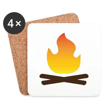 Feu de camp - Dessous de verre (lot de 4) - blanc - Devant