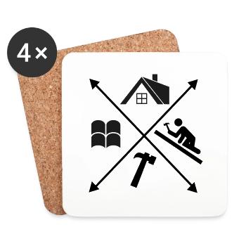 Dachdecker - Untersetzer (4er-Set) - Weiß - Vorne