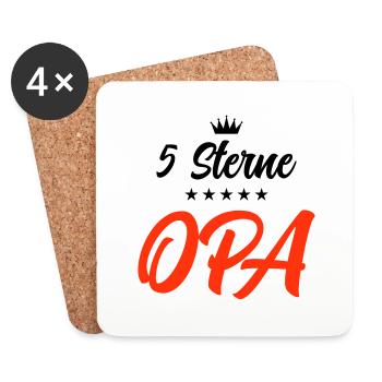 opa 5 sterne 2 - Untersetzer (4er-Set) - Weiß - Vorne