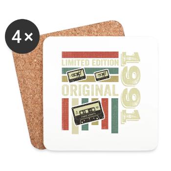 Vintage 1991 - Retro Birthday Quote 1991 - Coasters (set of 4) - white - Front