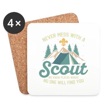 Scout's Warning: Hidden Places Expert Tee - Coasters (set of 4) - white - Front