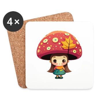 Pilz - Untersetzer (4er-Set) - Weiß - Vorne