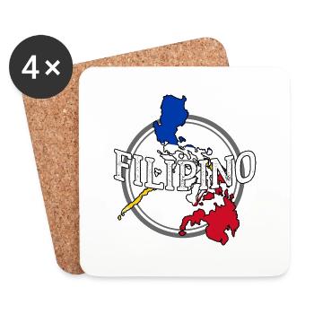 Philippinen Filipino Flagge Stolz I Geschenk - Untersetzer (4er-Set) - Weiß - Vorne