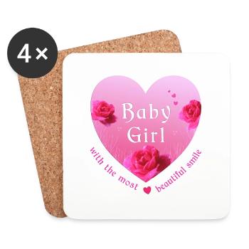Bébé - Dessous de verre (lot de 4) - blanc - Devant