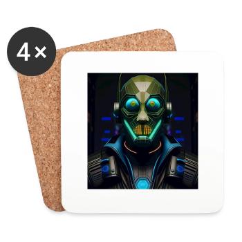 Le cyberpunk - Dessous de verre (lot de 4) - blanc - Devant