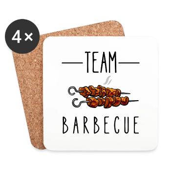 team barbecue - Dessous de verre (lot de 4) - blanc - Devant