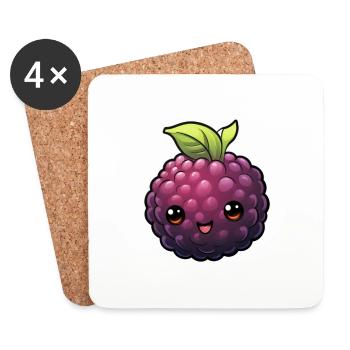 Blackberry Sweet Anime Style - Coasters (set of 4) - white - Front