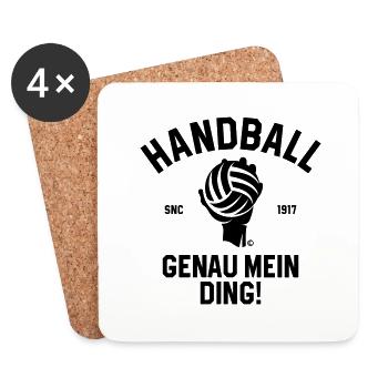 HANDBALL GENAU MEIN DING - Untersetzer (4er-Set) - Weiß - Vorne