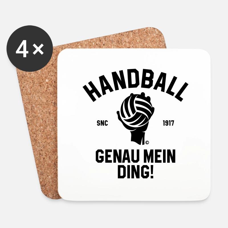 HANDBALL GENAU MEIN DING - Untersetzer (4er-Set) - Weiß