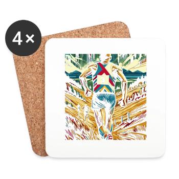 Cross Country Geschenk: Design Sportler - Untersetzer (4er-Set) - Weiß - Vorne