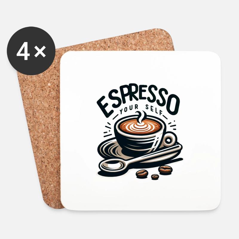 Espresso yourself - Untersetzer (4er-Set) - Weiß