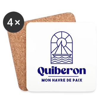 Quiberon mon havre de paix Bretagne Morbihan 56 bz - Dessous de verre (lot de 4) - blanc - Devant