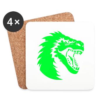Logo dinosaure - Dessous de verre (lot de 4) - blanc - Devant