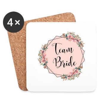Enterrement de vie de jeune fille de l’équipe - Dessous de verre (lot de 4) - blanc - Devant