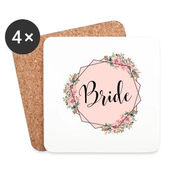 Enterrement de vie de jeune fille de l’équipe - Dessous de verre (lot de 4) - blanc - Devant