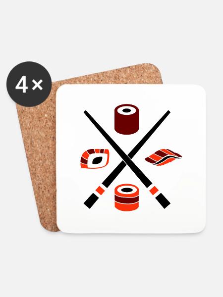 sushi - Untersetzer (4er-Set) - Weiß