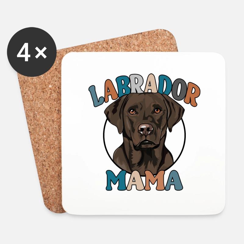 Chocolate Labrador Mama Hunde Hund Labbi Wilsigns - Untersetzer (4er-Set) - Weiß