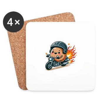 Ich kann nicht, ich habe ein Motorrad - Untersetzer (4er-Set) - Weiß - Vorne