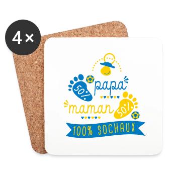 sochaux foot supporter football enceinte - Dessous de verre (lot de 4) - blanc - Devant