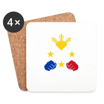 Philippines drapeau philippin fierté je cadeau - Dessous de verre (lot de 4) - blanc - Devant