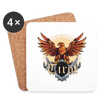 Aigle tyrolien fidèle à l’État du Tyrol, aigle royal - Dessous de verre (lot de 4) - blanc - Devant
