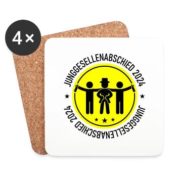 Junggesellenabschied 2024 - Untersetzer (4er-Set) - Weiß - Vorne