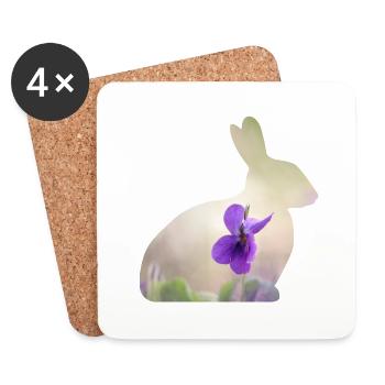 Hase Kaninchen - Untersetzer (4er-Set) - Weiß - Vorne