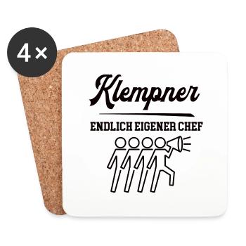 Klempner Chef Selbstständigkeit Klempnerei Meister - Untersetzer (4er-Set) - Weiß - Vorne