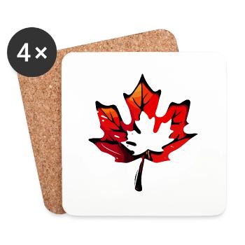 Maple Leaf / Autumn / Foliage / Forest / Nature - Coasters (set of 4) - white - Front