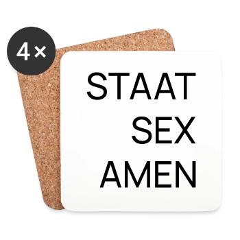 Black on Transparent - Untersetzer (4er-Set) - Weiß - Vorne