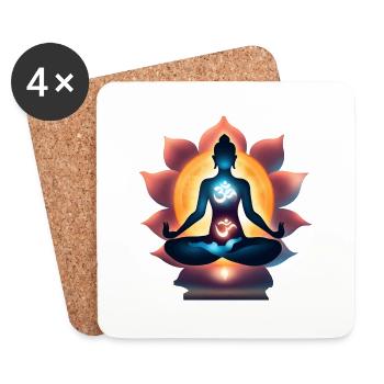 Yoga Chakra Om "Namastè", Gift for Friends - Coasters (set of 4) - white - Front
