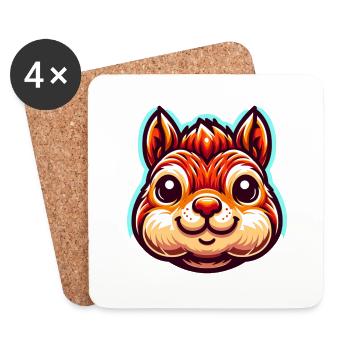 Süßes Eichhörnchen Nüsse Tierliebhaber Design - Untersetzer (4er-Set) - Weiß - Vorne