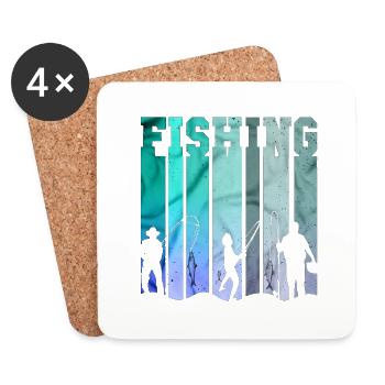 fisch, fisch, angeln, see, meer, angeln, fauna, exotisch - Untersetzer (4er-Set) - Weiß - Vorne