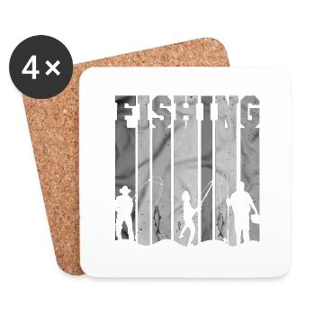 fisch, fisch, angeln, see, meer, angeln, fauna, exotisch - Untersetzer (4er-Set) - Weiß - Vorne