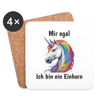Je m’en fous, je suis une licorne - Dessous de verre (lot de 4) - blanc - Devant