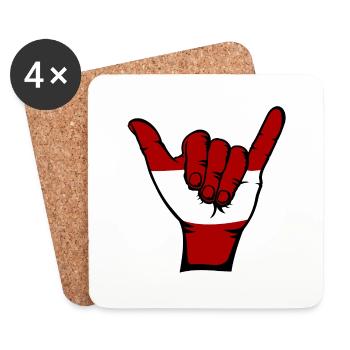 Austria Flag Surfing Symbol - Coasters (set of 4) - white - Front