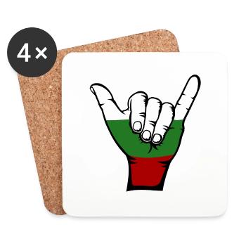 Bulgaria Flag Surfing Symbol - Coasters (set of 4) - white - Front