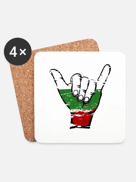 Bulgarien Flagge Surfing Symbol used - Untersetzer (4er-Set) - Weiß
