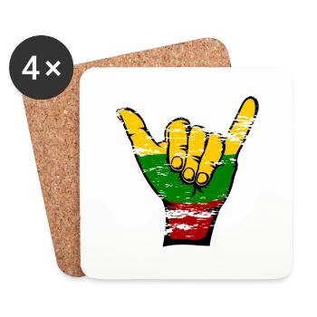 Lithuania Flag Surfing Symbol Used - Coasters (set of 4) - white - Front