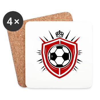 Équipe de logo de football - Dessous de verre (lot de 4) - blanc - Devant