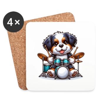 Bouvier bernois chiot batteur batteur batteur batteur - Dessous de verre (lot de 4) - blanc - Devant
