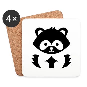 panda roux - Dessous de verre (lot de 4) - blanc - Devant