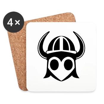 Wikingerhelm Krieger - Untersetzer (4er-Set) - Weiß - Vorne