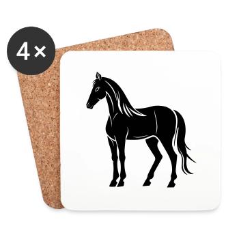 Cheval - Dessous de verre (lot de 4) - blanc - Devant