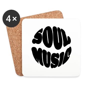 Soul Music - 70s Style - Untersetzer (4er-Set) - Weiß - Vorne