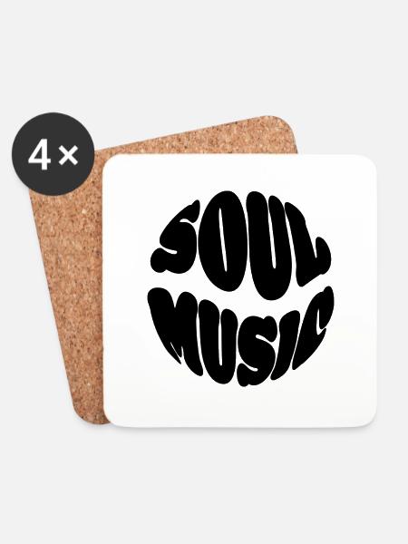 Soul Music - 70s Style - Untersetzer (4er-Set) - Weiß