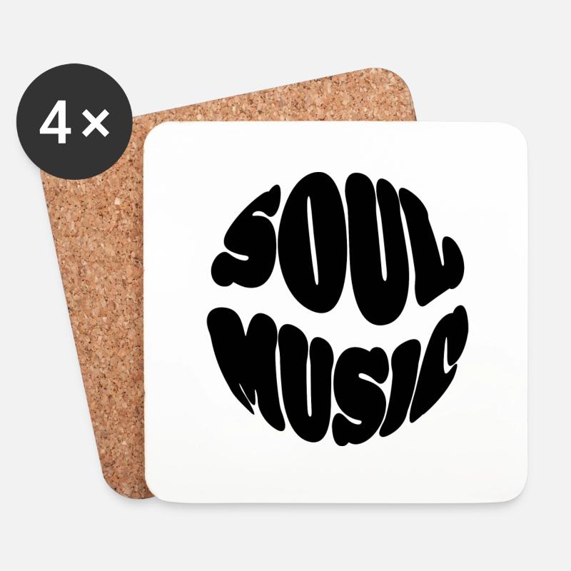 Soul Music - 70s Style - Untersetzer (4er-Set) - Weiß
