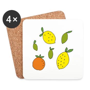 lemons, oranges, limes - Coasters (set of 4) - white - Front