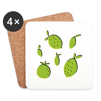 lemon orange lime - Coasters (set of 4) - white - Front
